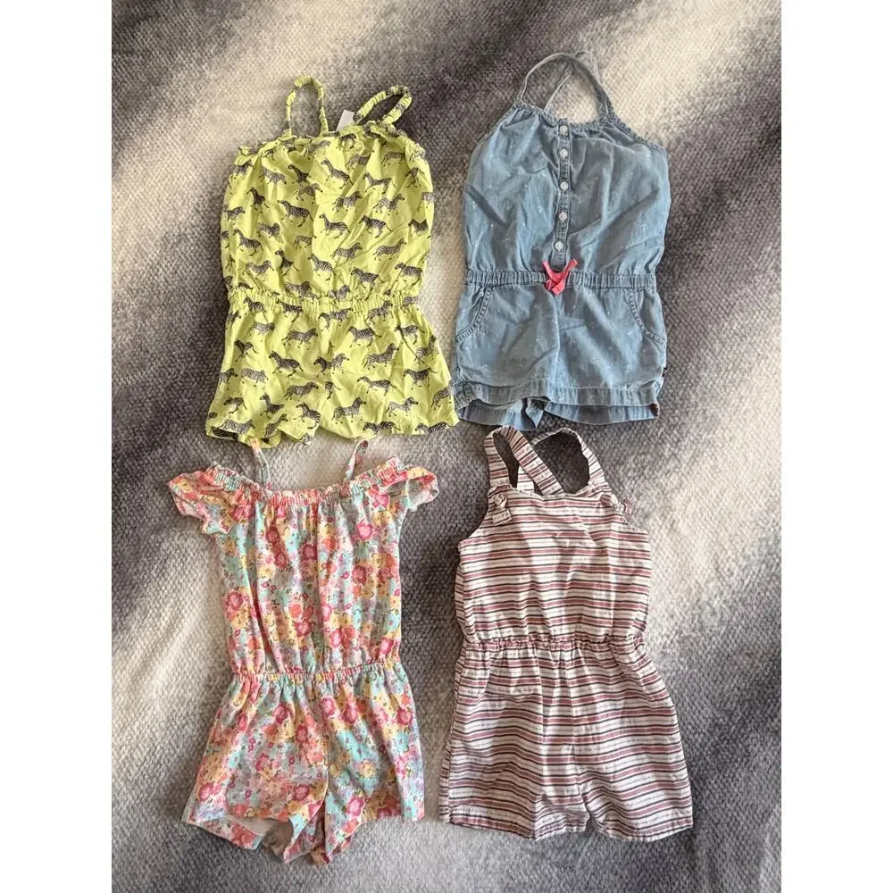 11 PC Bundle Size 3T Girl Summer Spring Plaid Floral Gingham Stripe Dress Romper